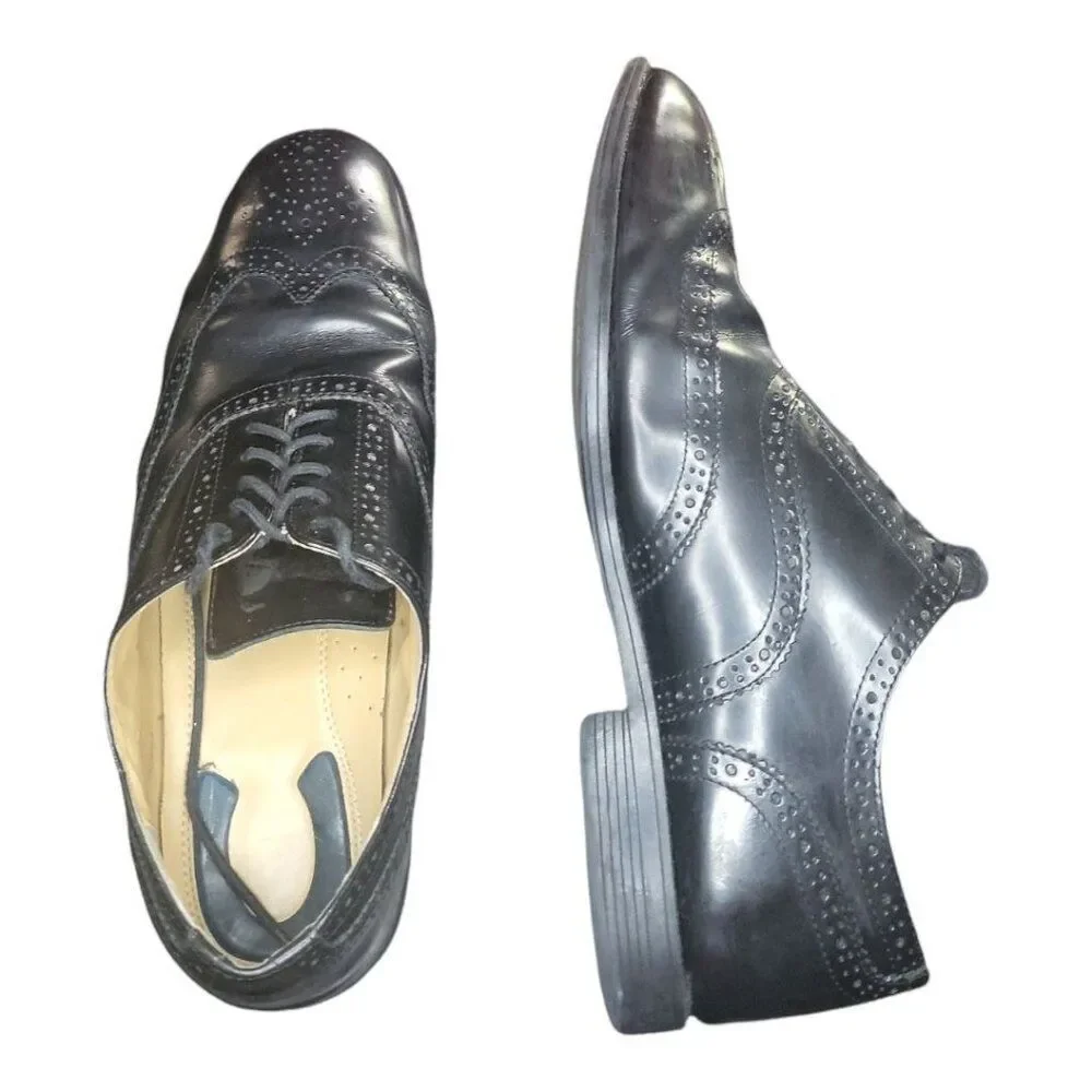 Nunn Bush Oxford Shoes Men‎ Sz 11.5M Black Leather Lace Up Formal Workwear